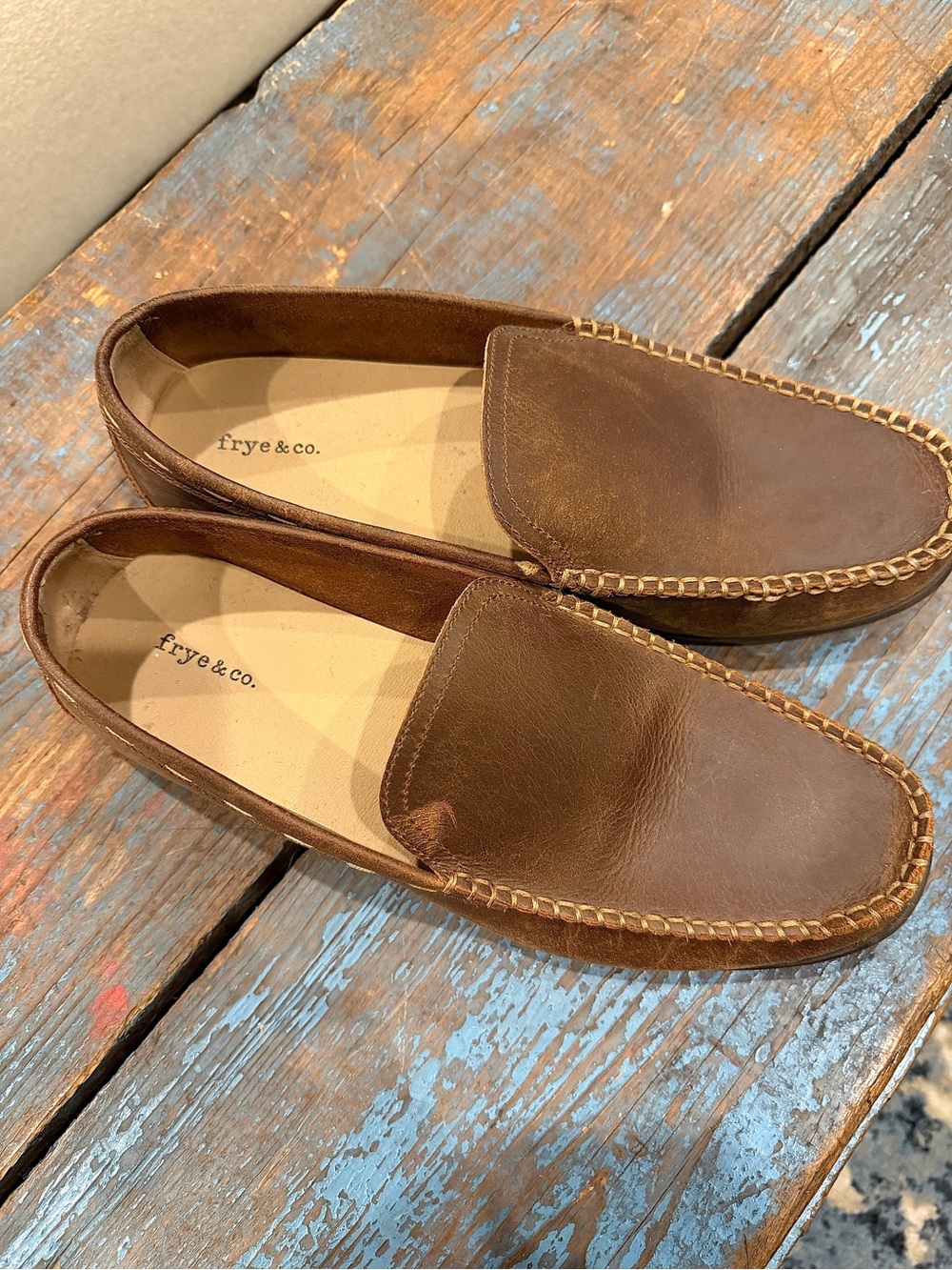 Frye Brown Leather Slip-On Loafers - Picture 7 of 8